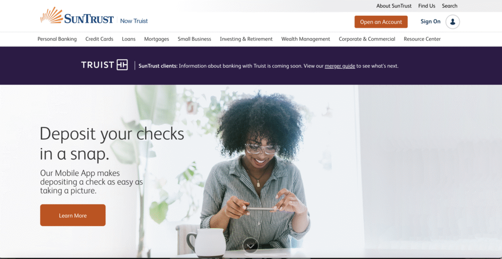 SunTrust.com screenshot
