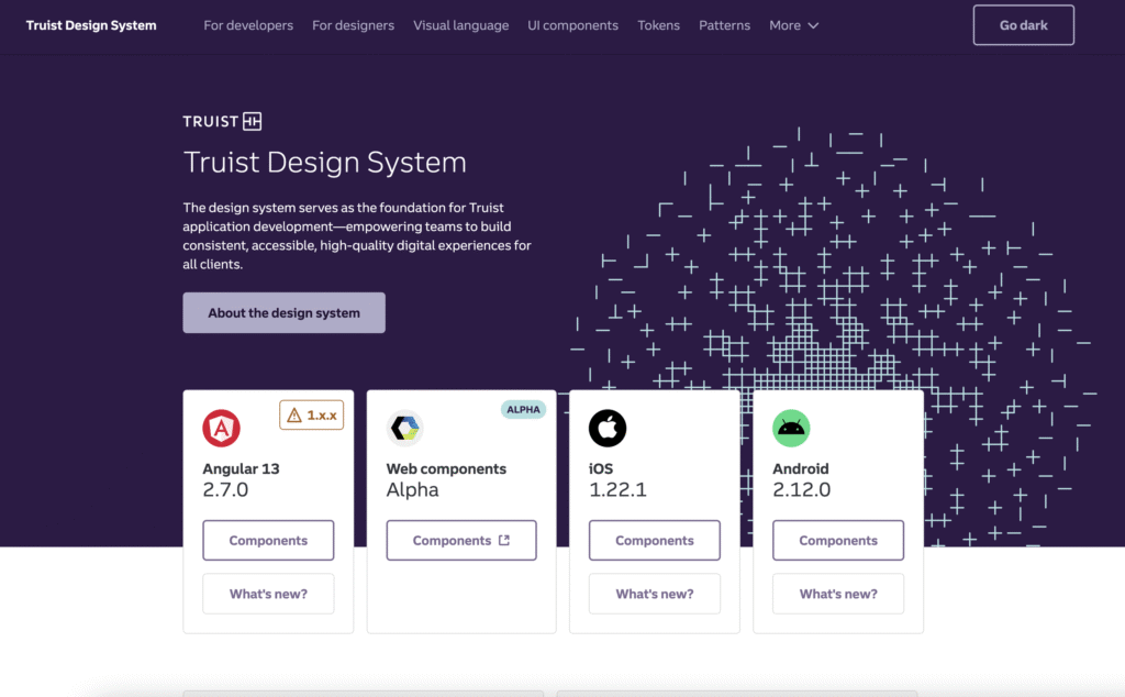 Truist Design System Website Homepage 