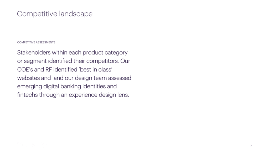 Slide about Competitive Landscape